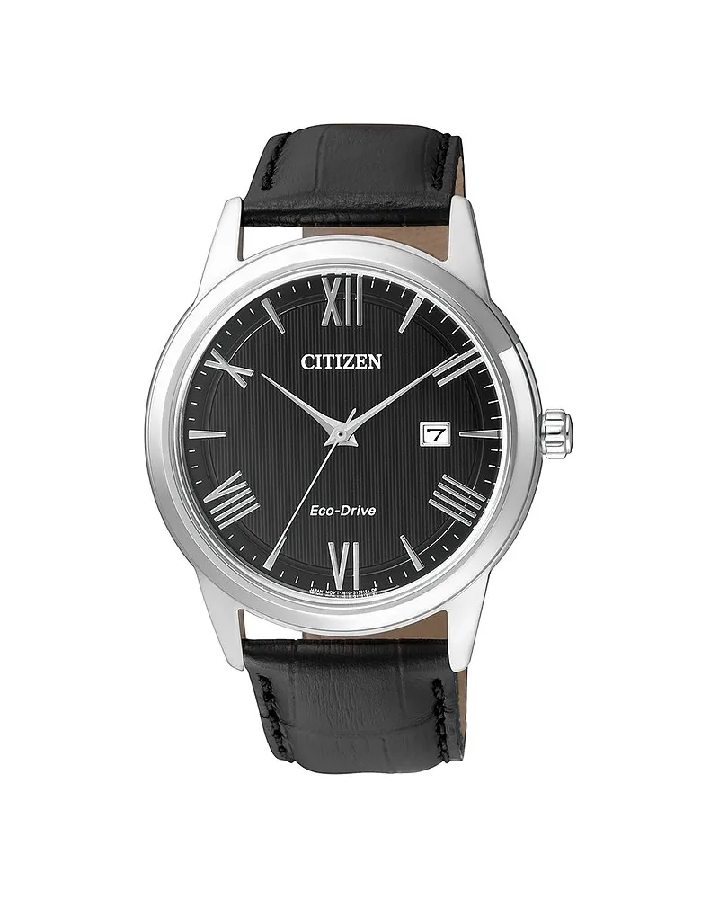 Citizen Herrenuhr Leder Sport Eco Drive Silber