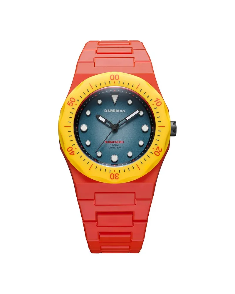 D1 Milano Herrenuhr 40.5mm, Fire Reef Rot
