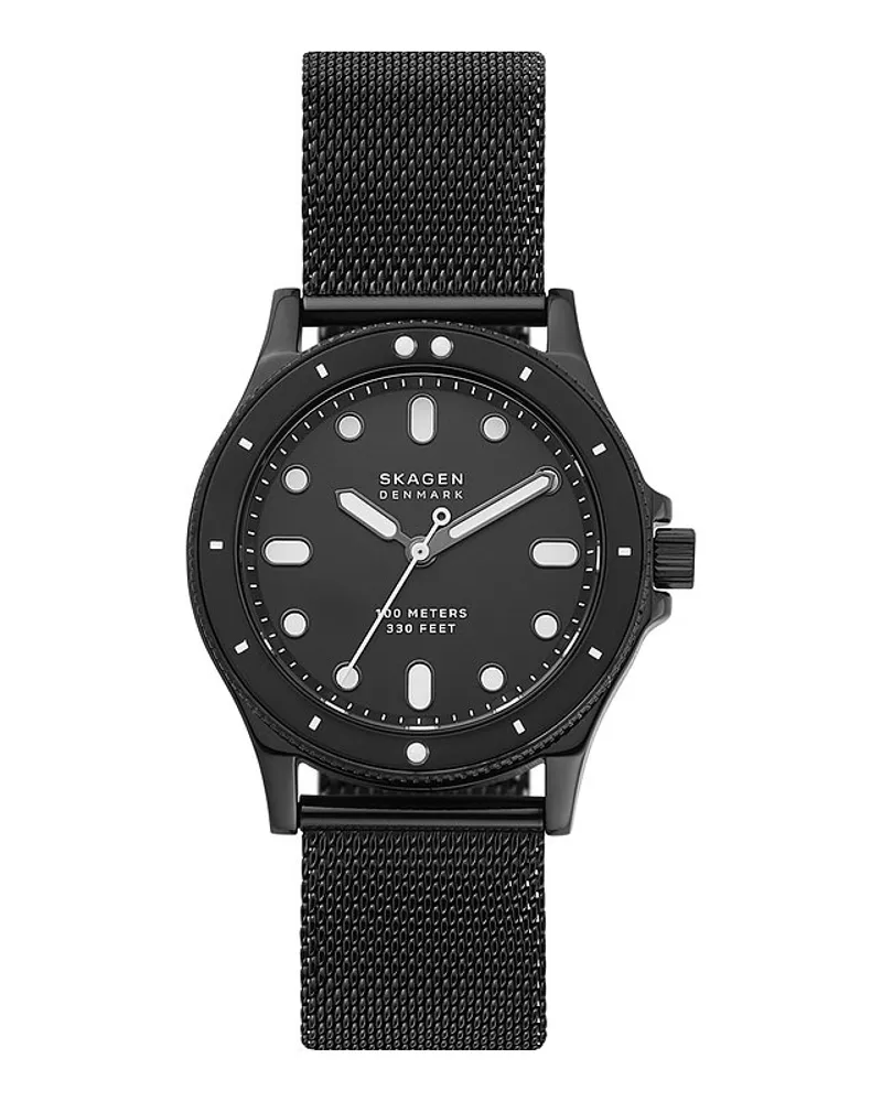 Skagen Damenuhr Fisk Schwarz