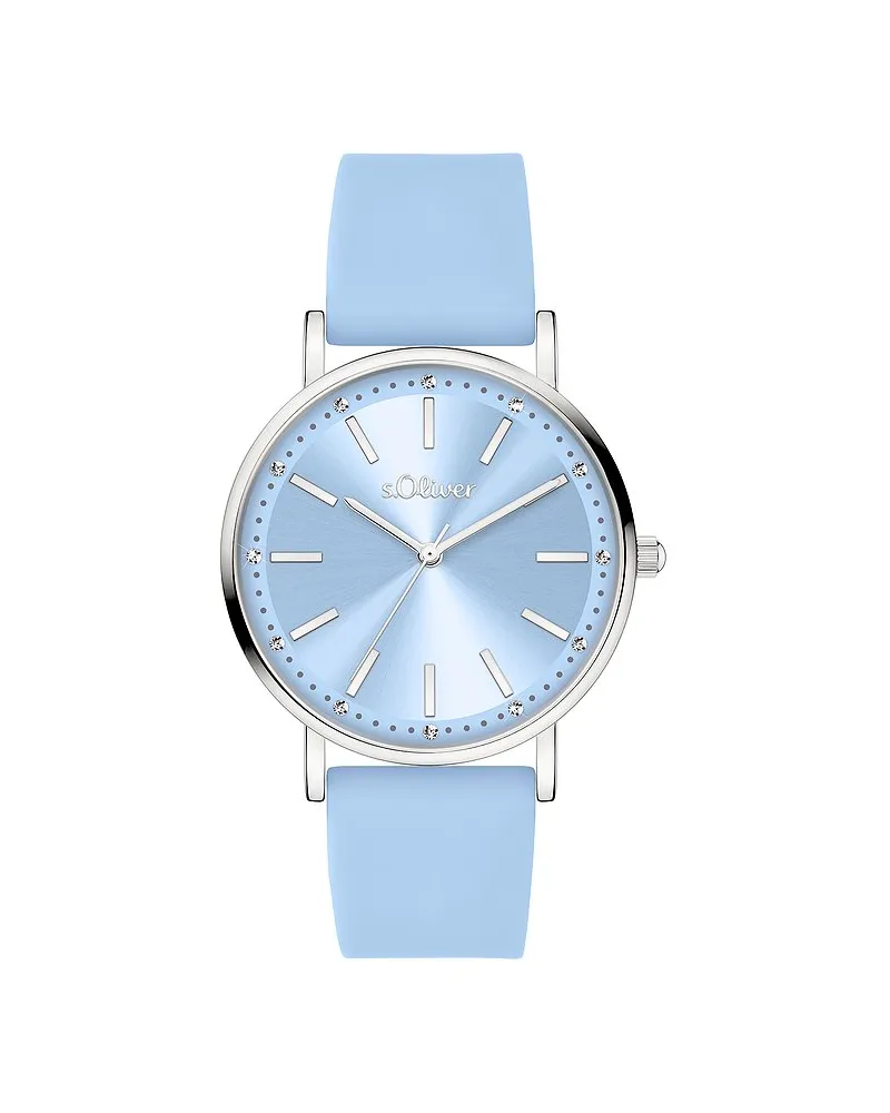 S.Oliver Damenuhr klassisch mit funkelnden Steinen Silber