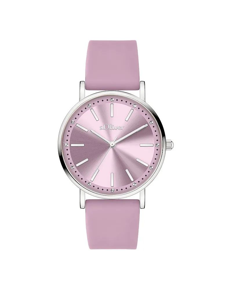 S.Oliver Damenuhr klassisch mit funkelnden Steinen Silber