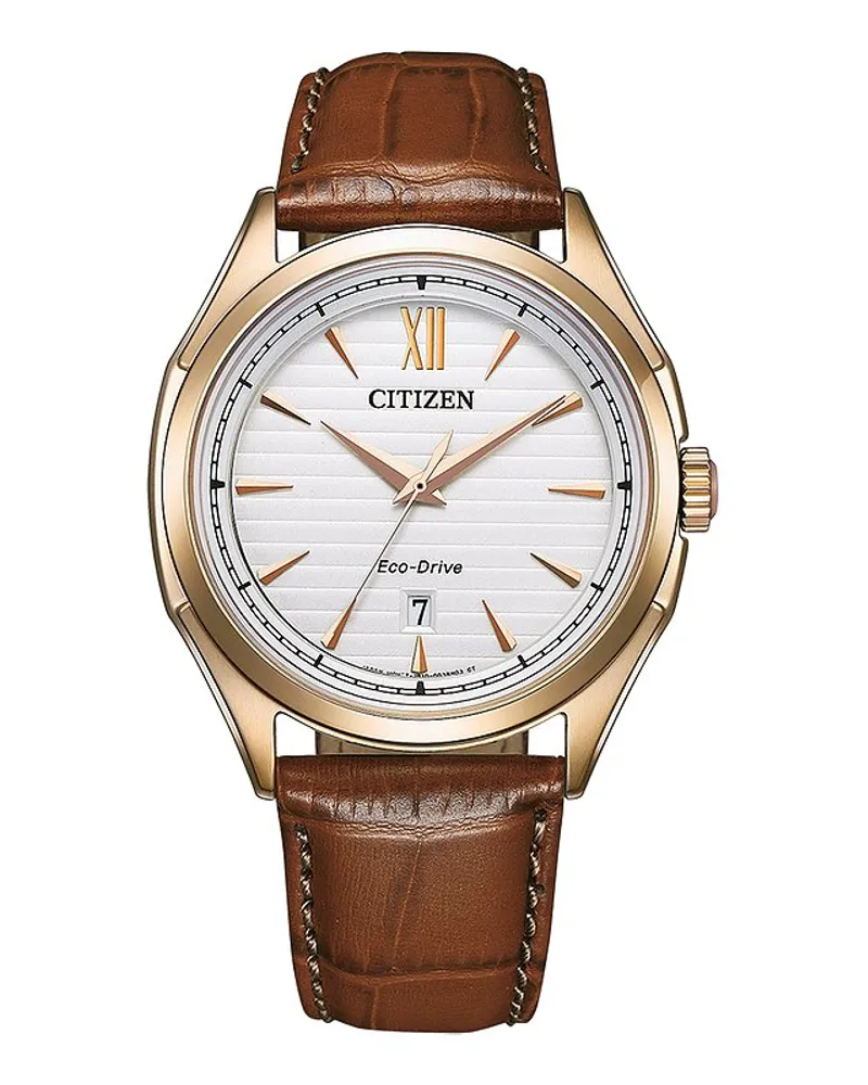 Citizen Herrenuhr Leder Eco Drive Gold
