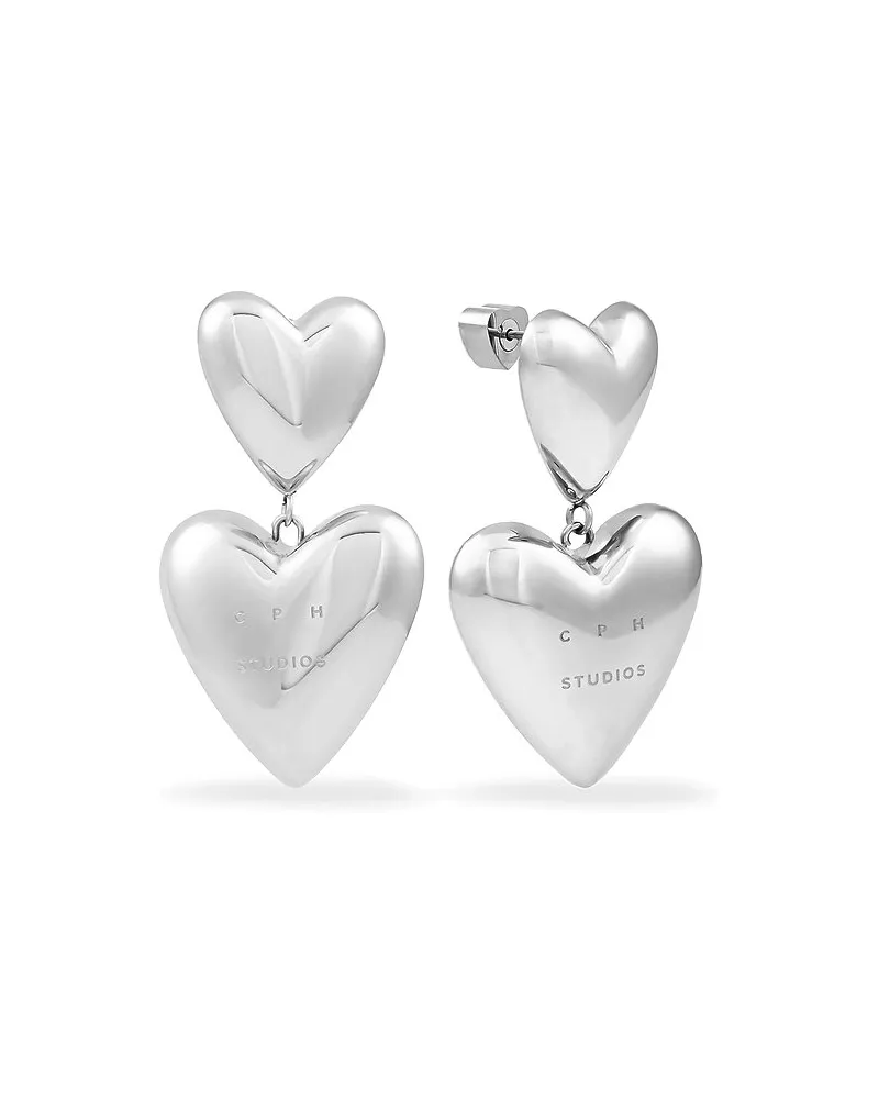 Copenhagen Ohrhänger Puffy Hearts Silber