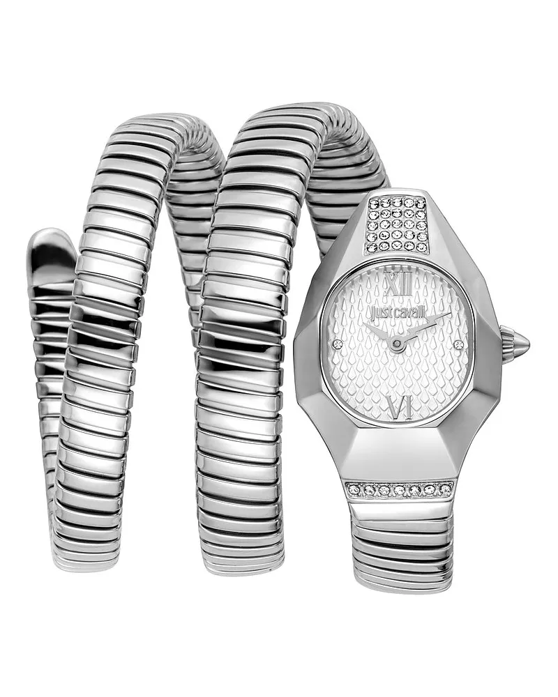 Just Cavalli Damenuhr Signature Snake Silber