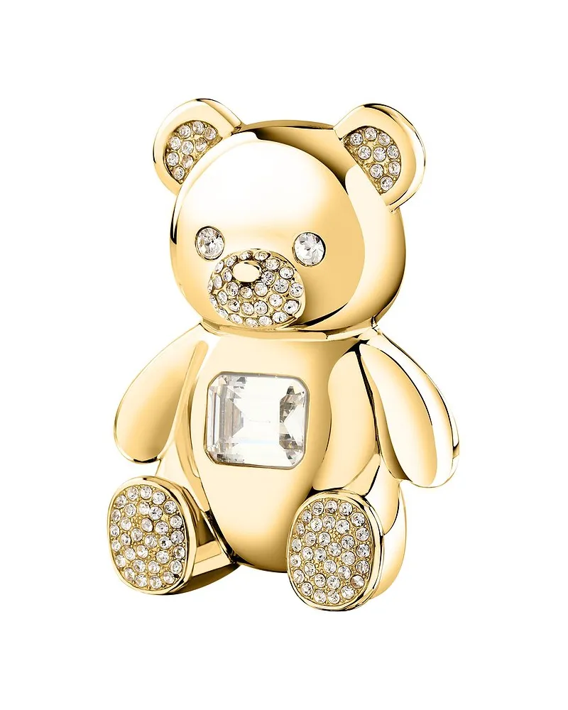 GCDS Brosche Coraggio Bear Gelbgold