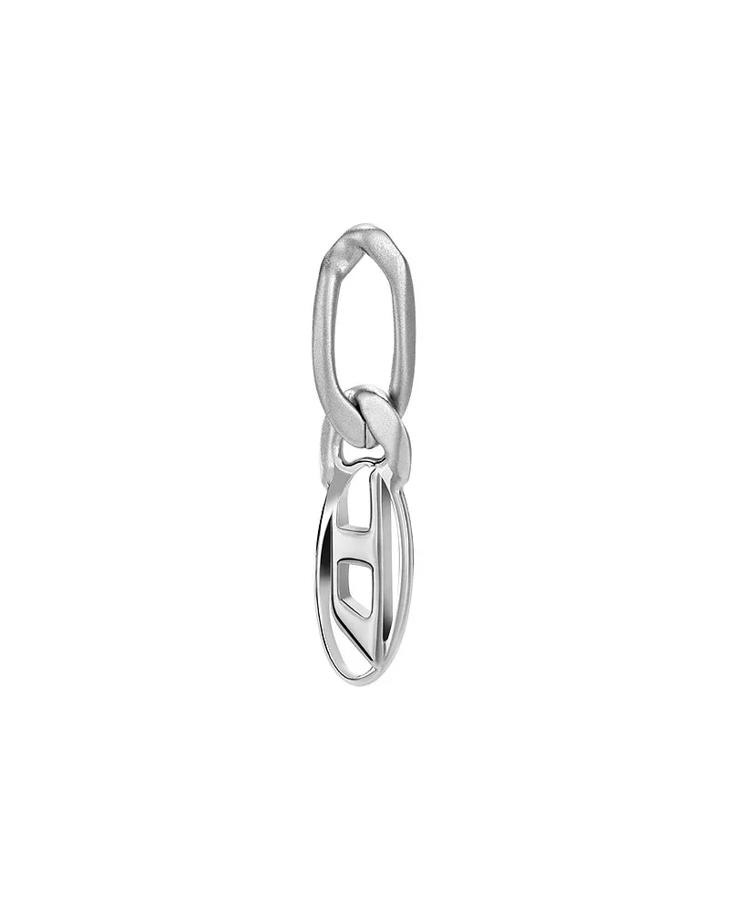 Diesel Einzelner Ohrschmuck Oval D Logo Silber