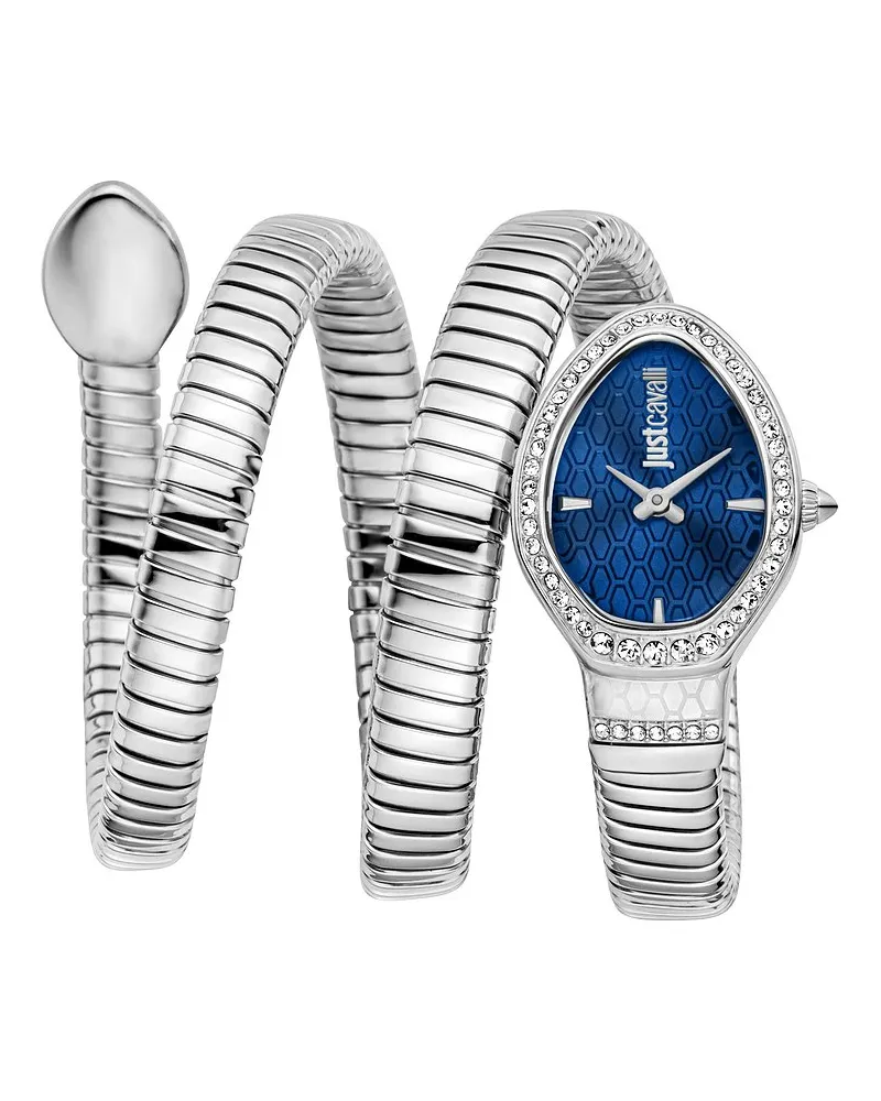 Just Cavalli Damenuhr Signature Snake Silber
