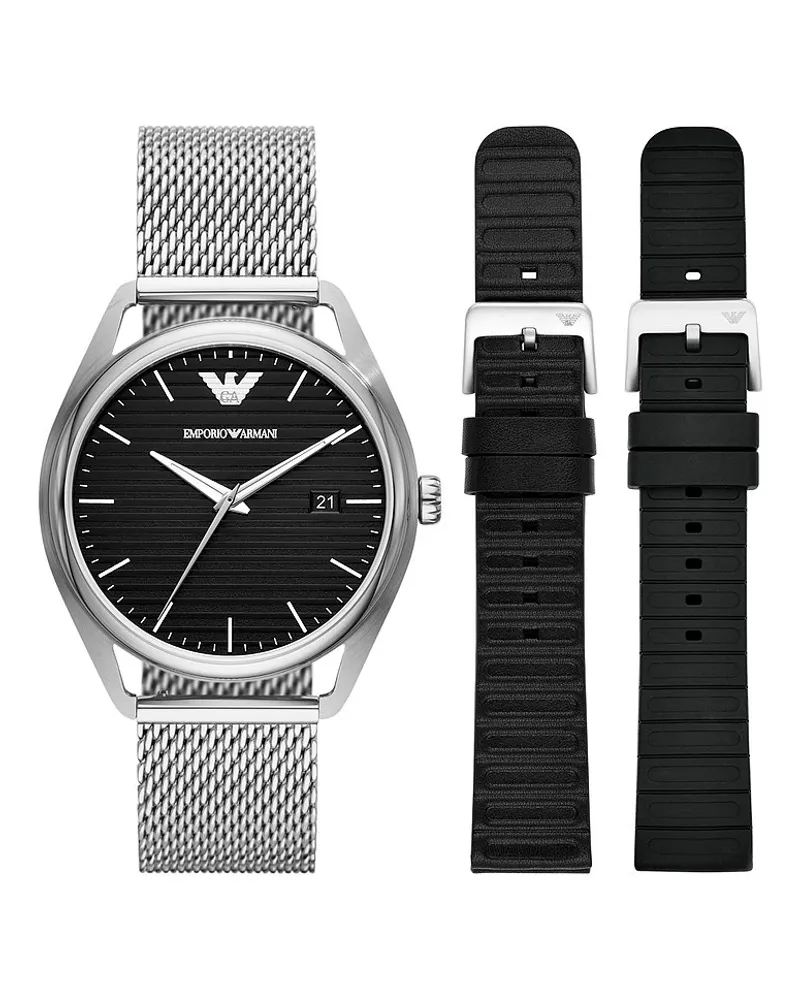 Emporio Armani Uhren-Set inkl. Wechselarmband Silber