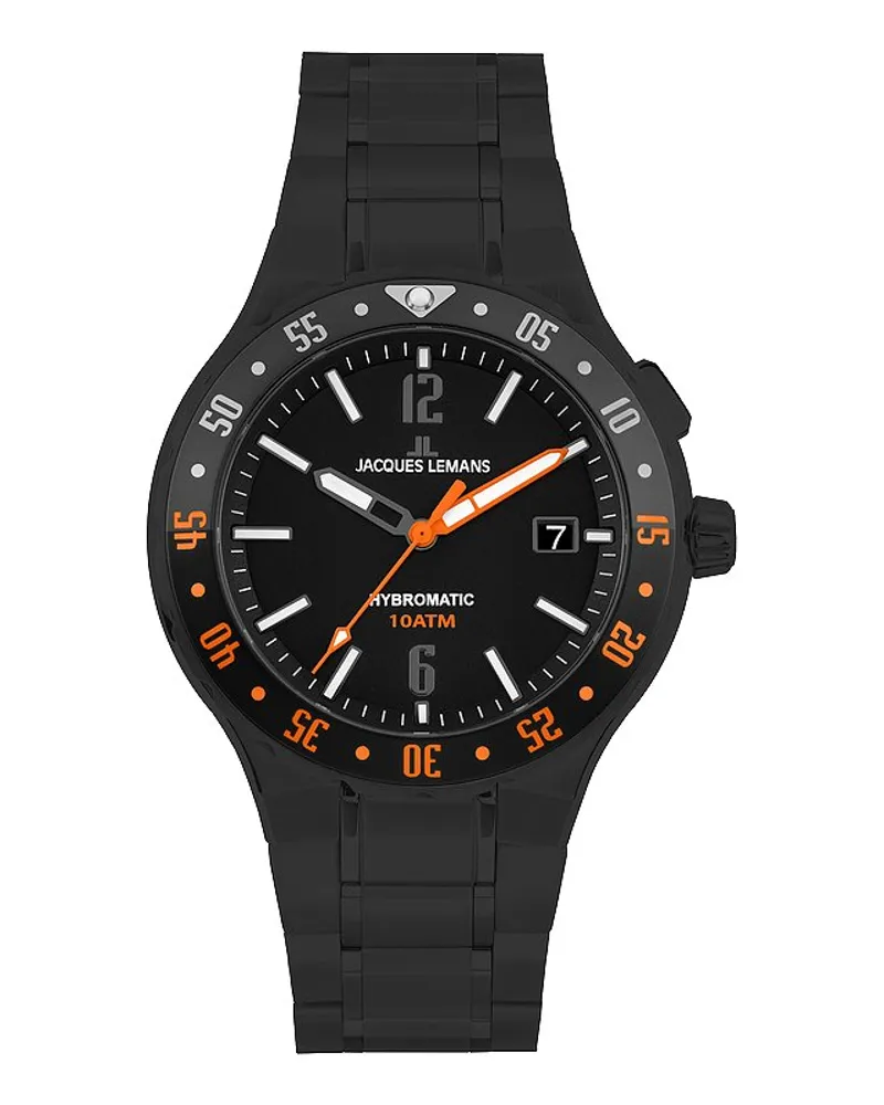 Jacques Lemans Herrenuhr Hybromatic Schwarz
