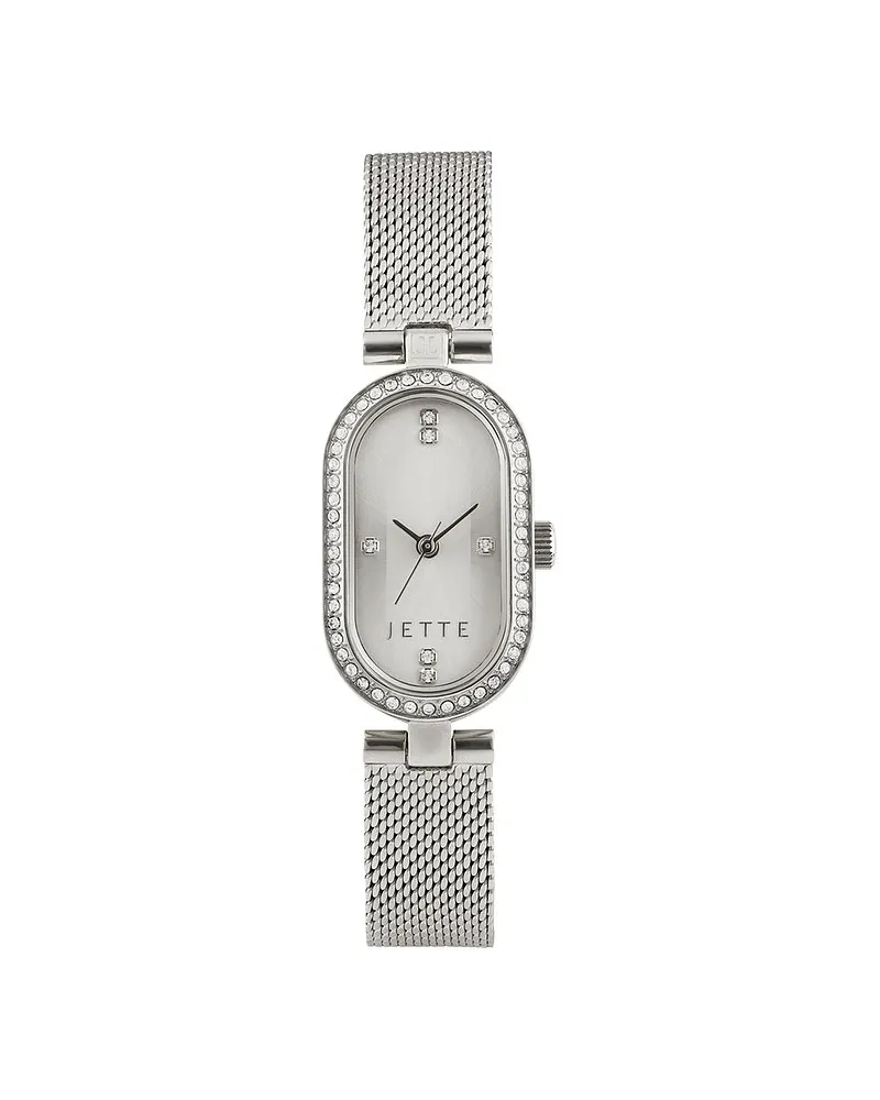 JETTE Damenuhr OVAL Silber