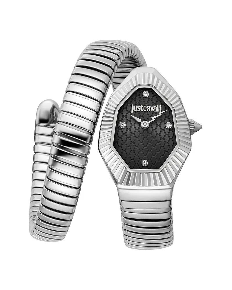 Just Cavalli Damenuhr Signature Snake Silber