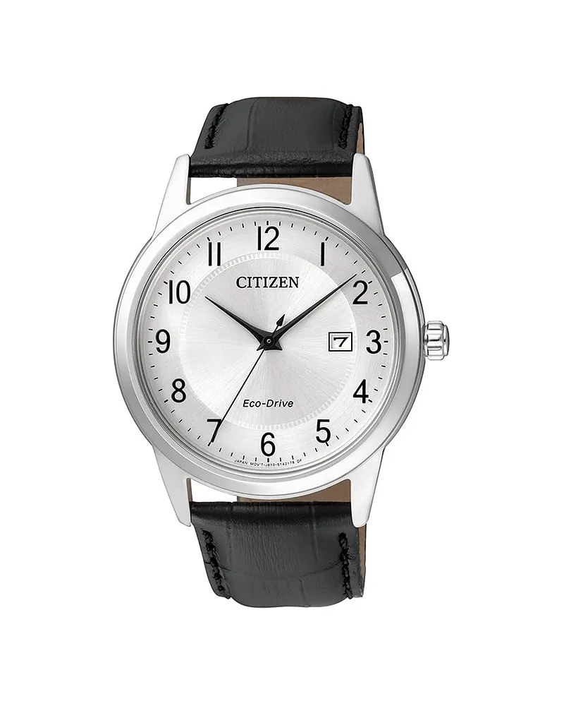 Citizen Herrenuhr Leder Sport Eco Drive Silber