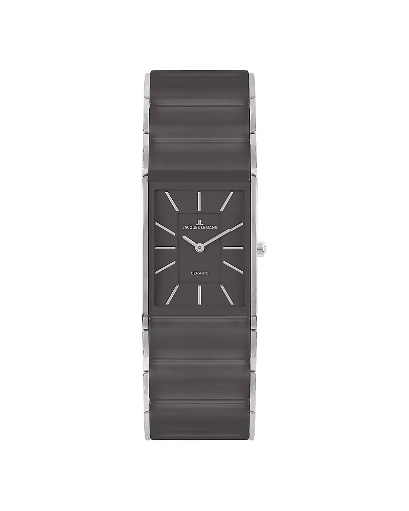 Jacques Lemans Damenuhr High-Tech Ceramic Silber