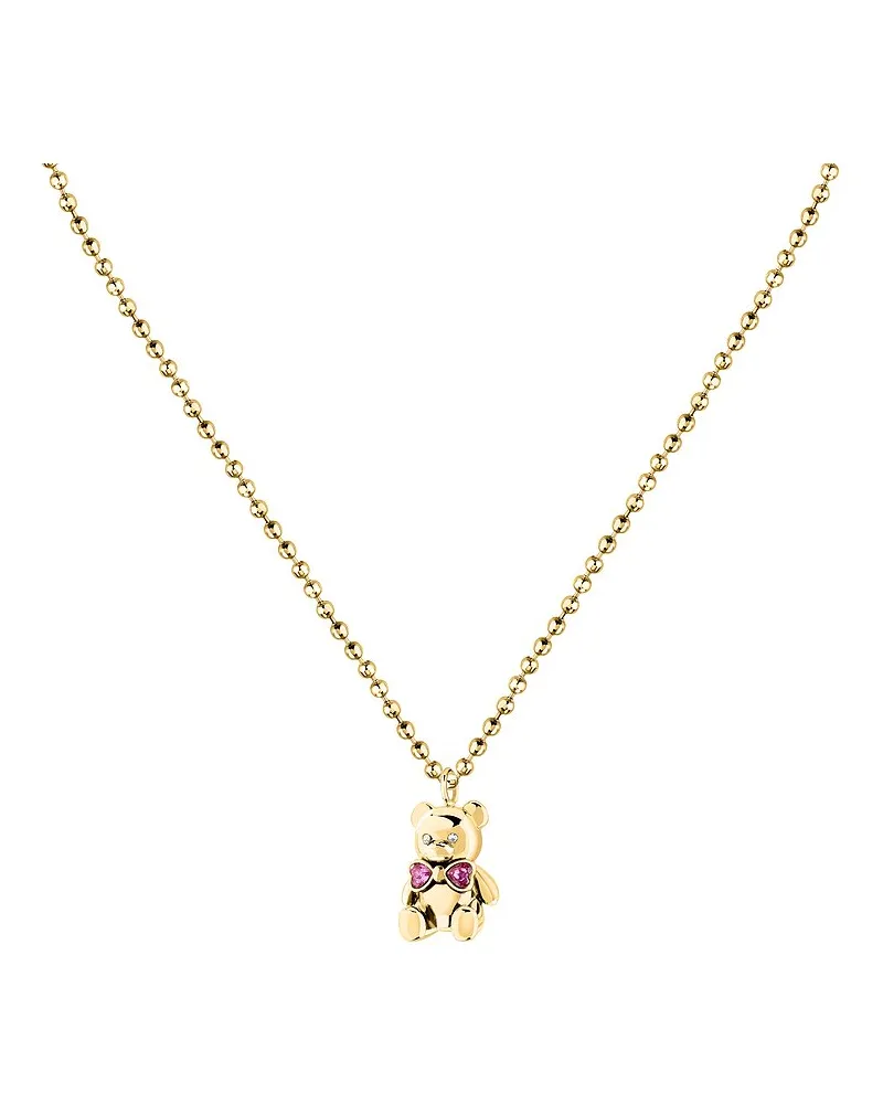 GCDS Kette Coraggio Bear Gelbgold