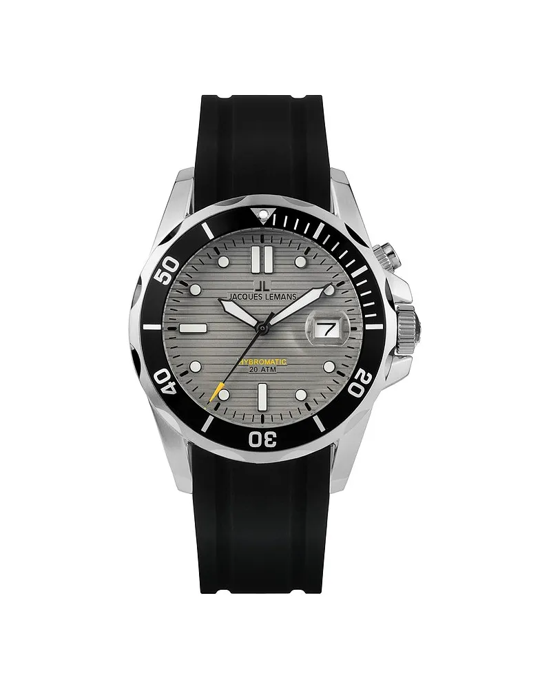 Jacques Lemans Herrenuhr Hybromatic Silber
