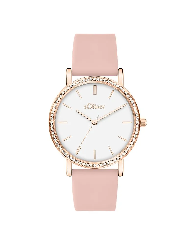 S.Oliver Damenuhr sportlich und elegant Roségold