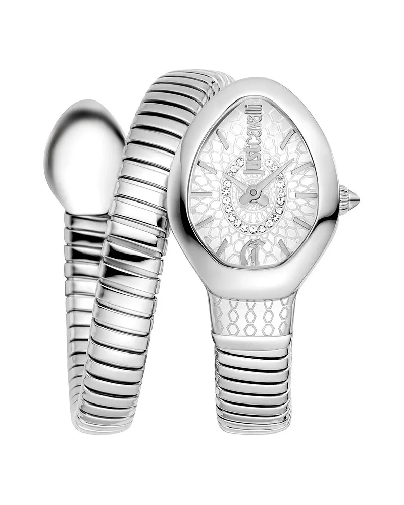 Just Cavalli Damenuhr Signature Snake Silber