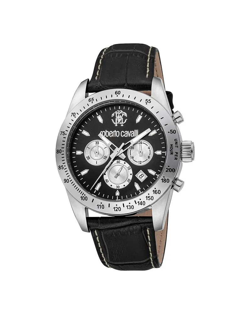 Roberto Cavalli Herrenuhr Uomo Chrono Silber