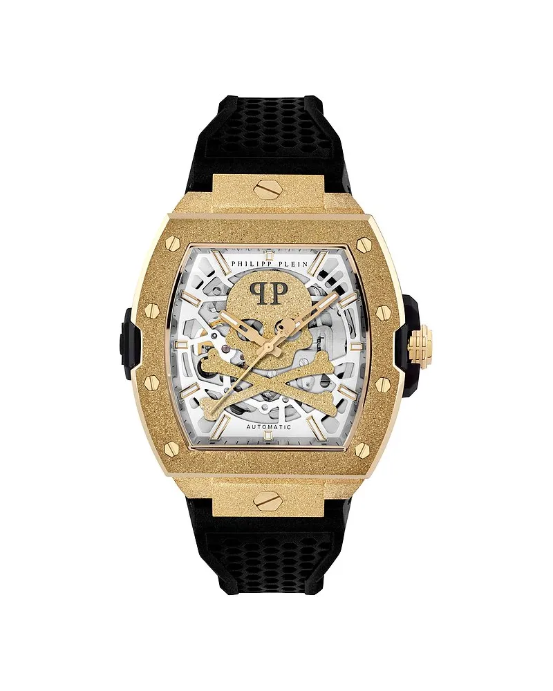 Philipp Plein Herrenuhr The Skeleton Frosted Gold