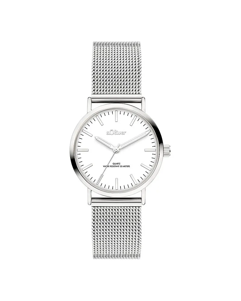 S.Oliver Damenuhr Classic Mesh Small Silber