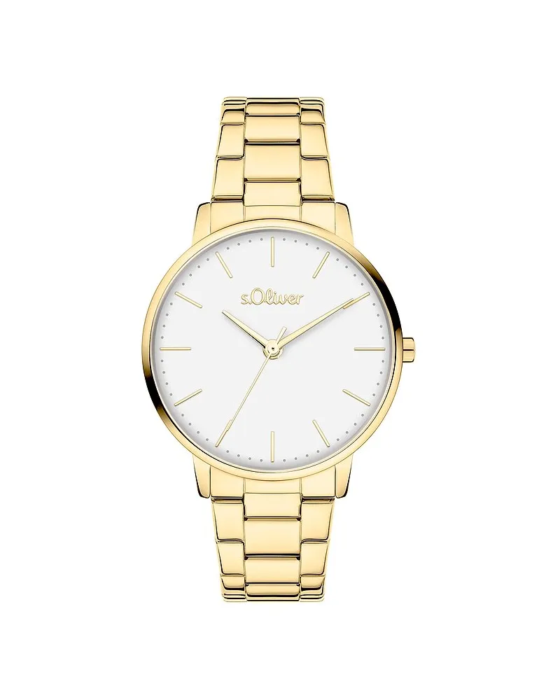 S.Oliver Damenuhr Zeitlos und klassisch Gold