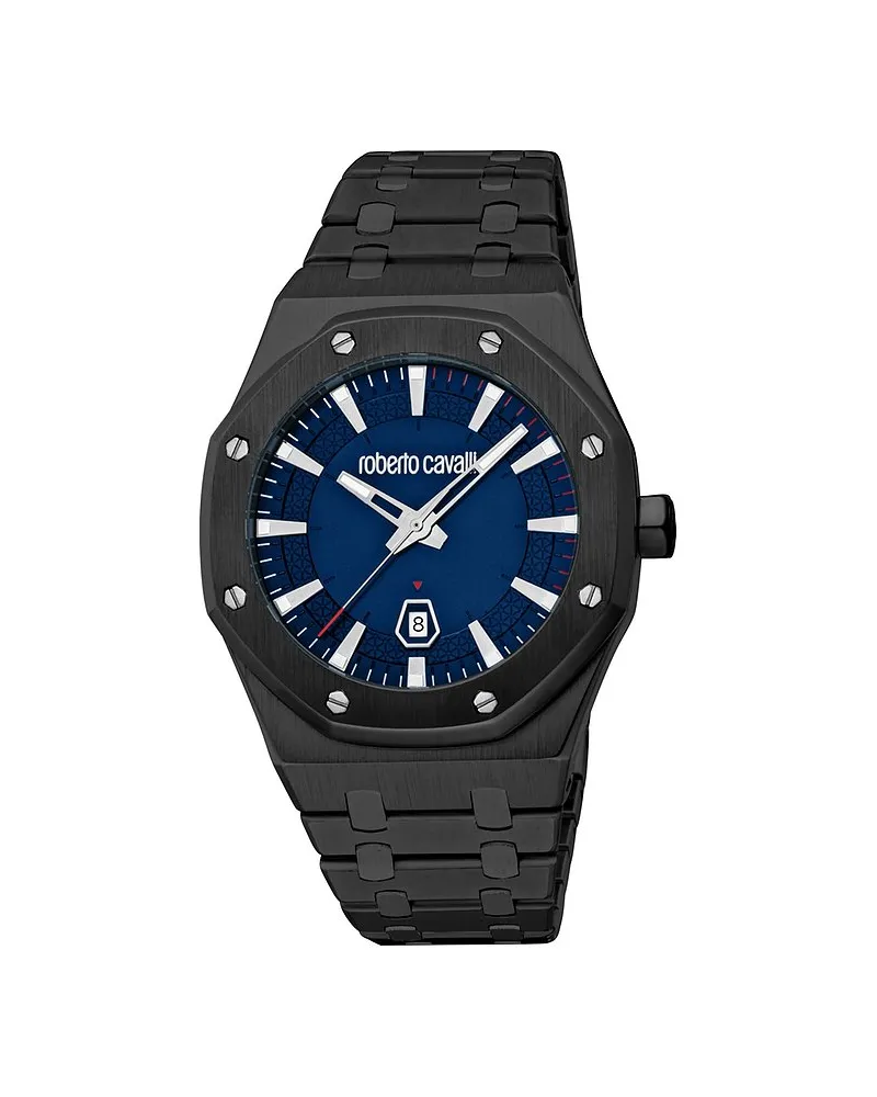 Roberto Cavalli Herrenuhr Uomo Ottagono Schwarz