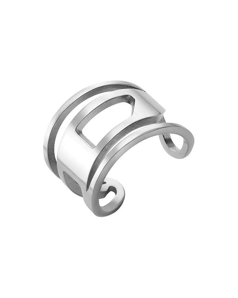 Diesel Herrenring OVAL D LOGO Silber
