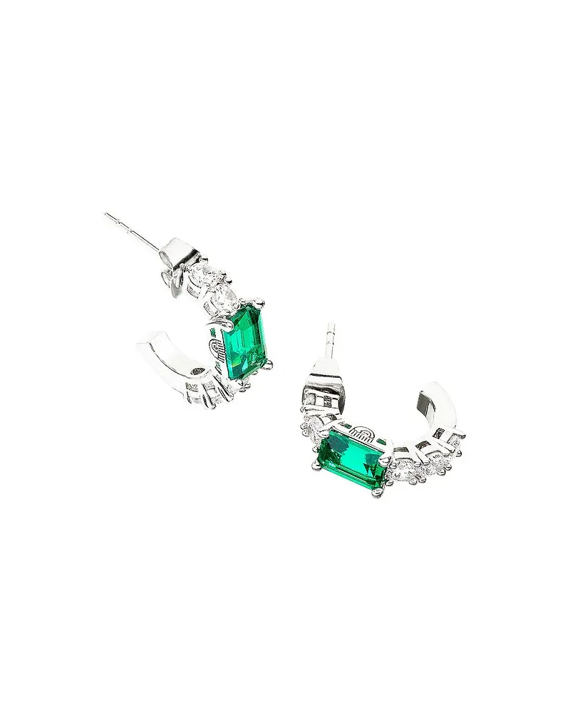 Chiara Ferragni Creolen Emerald Silber