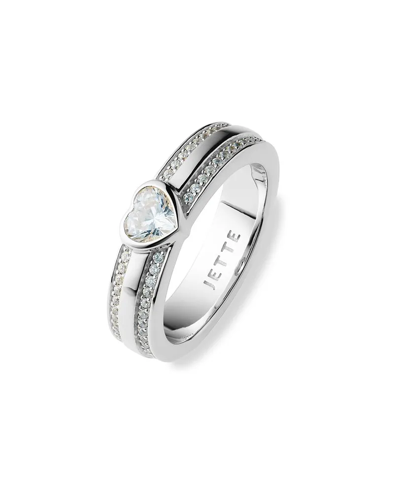 JETTE Damenring HEARTS Silber