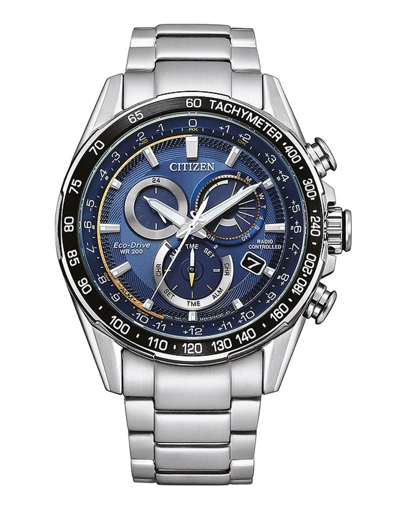 Citizen Chronograph Funkuhr Eco Drive Silber