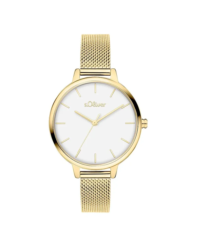 S.Oliver Damenuhr klassisch und zeitlos Gold
