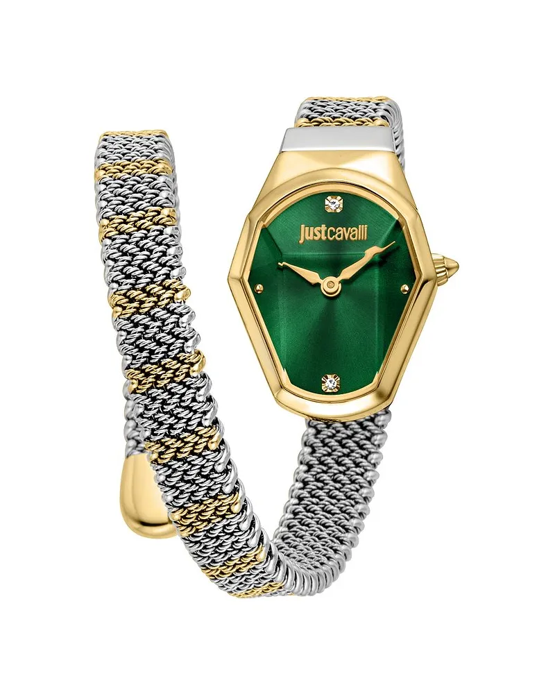 Just Cavalli Damenuhr Signature Snake Gelbgold