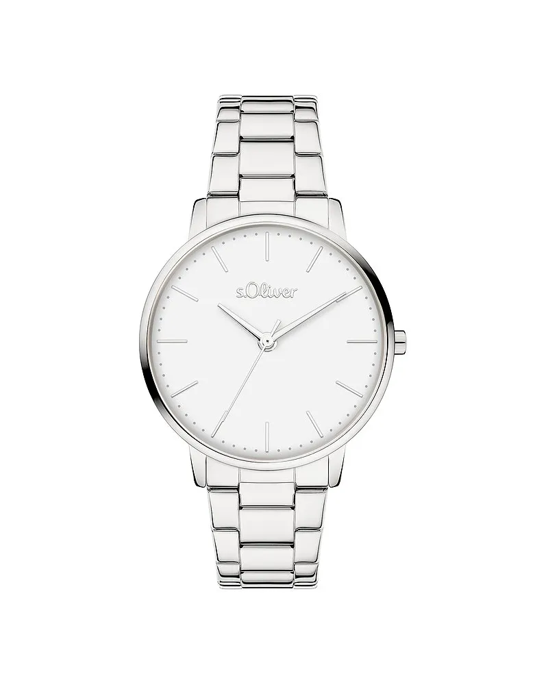 S.Oliver Damenuhr Zeitlos und klassisch Silber