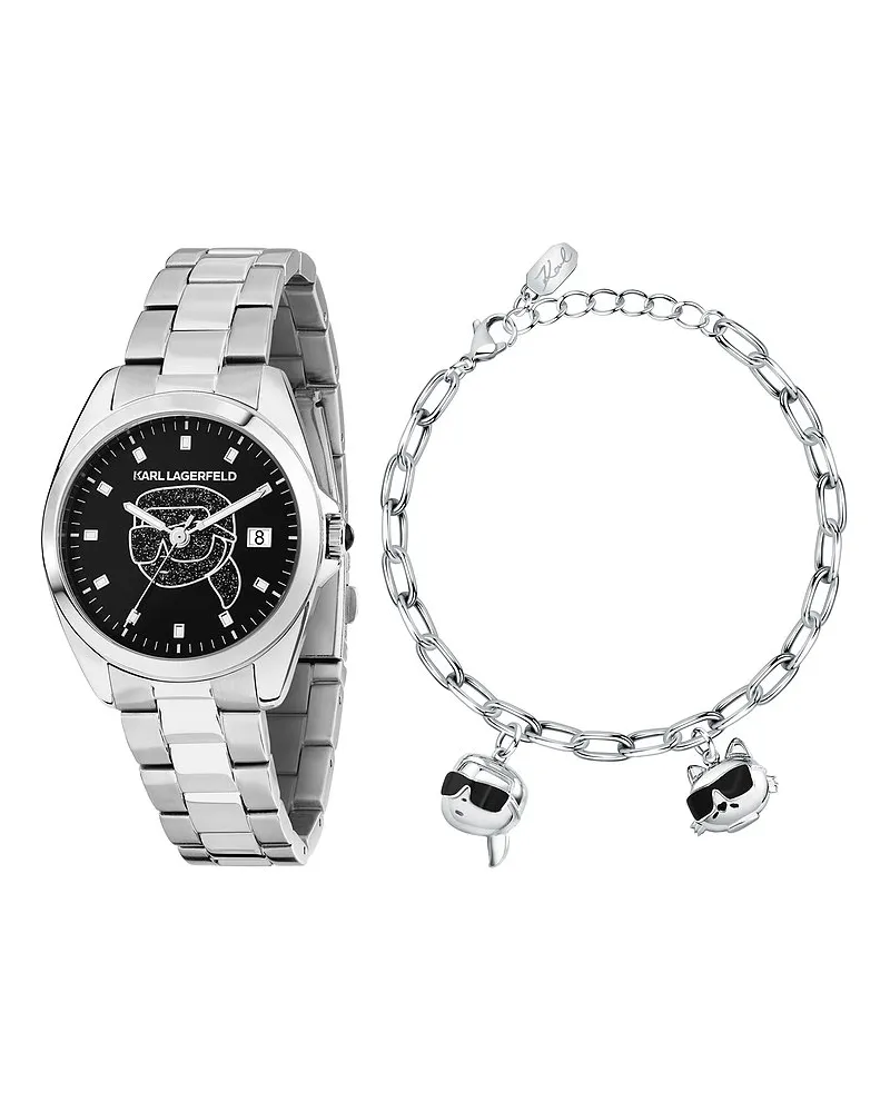 Karl Lagerfeld Uhren-Set Silber