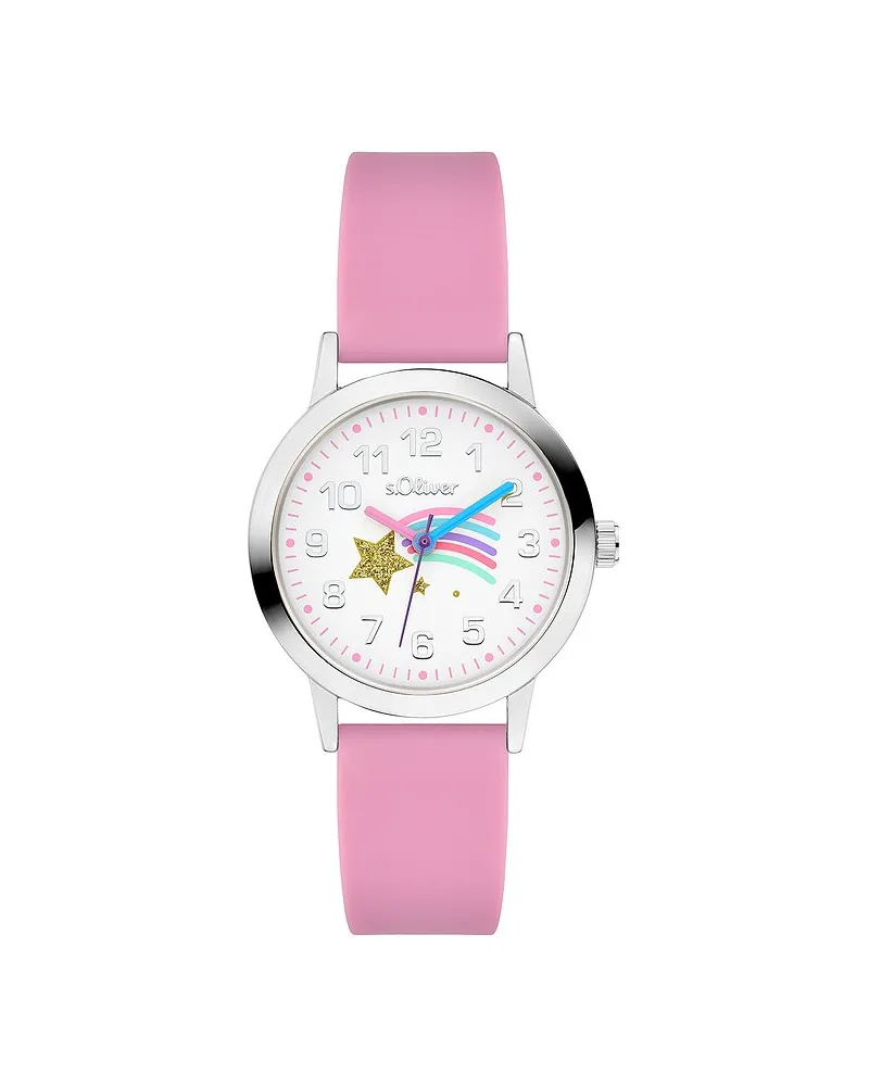 S.Oliver Kinderuhr in angesagtem Leoprint Silber