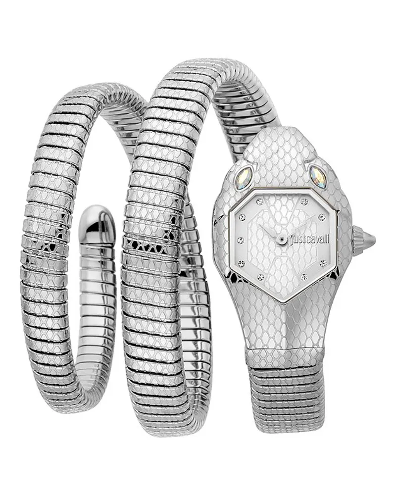 Just Cavalli Damenuhr Signature Snake Silber