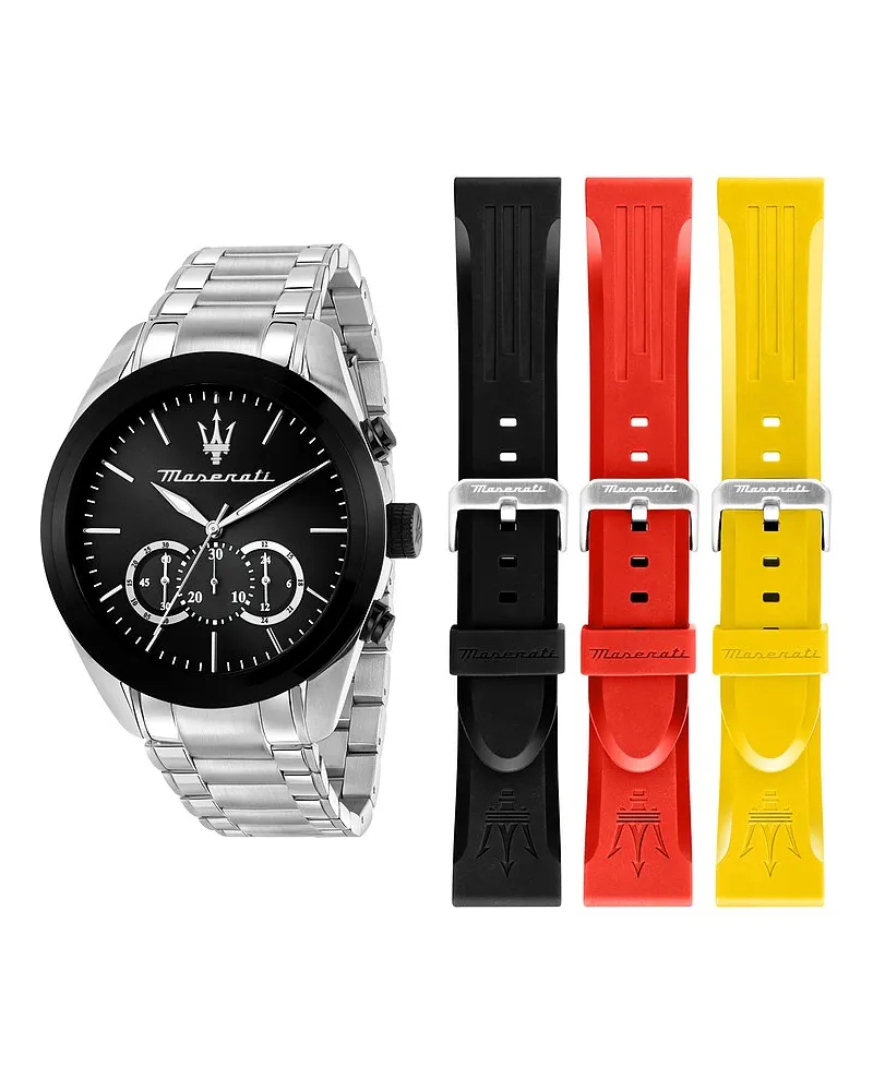 Maserati Uhren-Set inkl. Wechselarmband Traguardo Silber