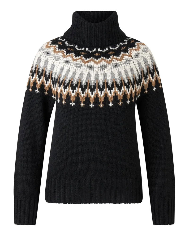 Bogner Norweger-Pullover Ingrid für Damen - Schwarz/Camel/Off-White Schwarz