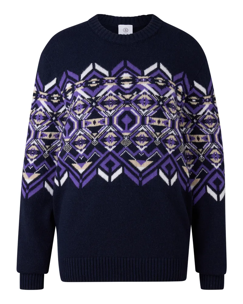 Bogner Norweger-Pullover Luci für Herren - Navy-Blau/Violett Navy-blau