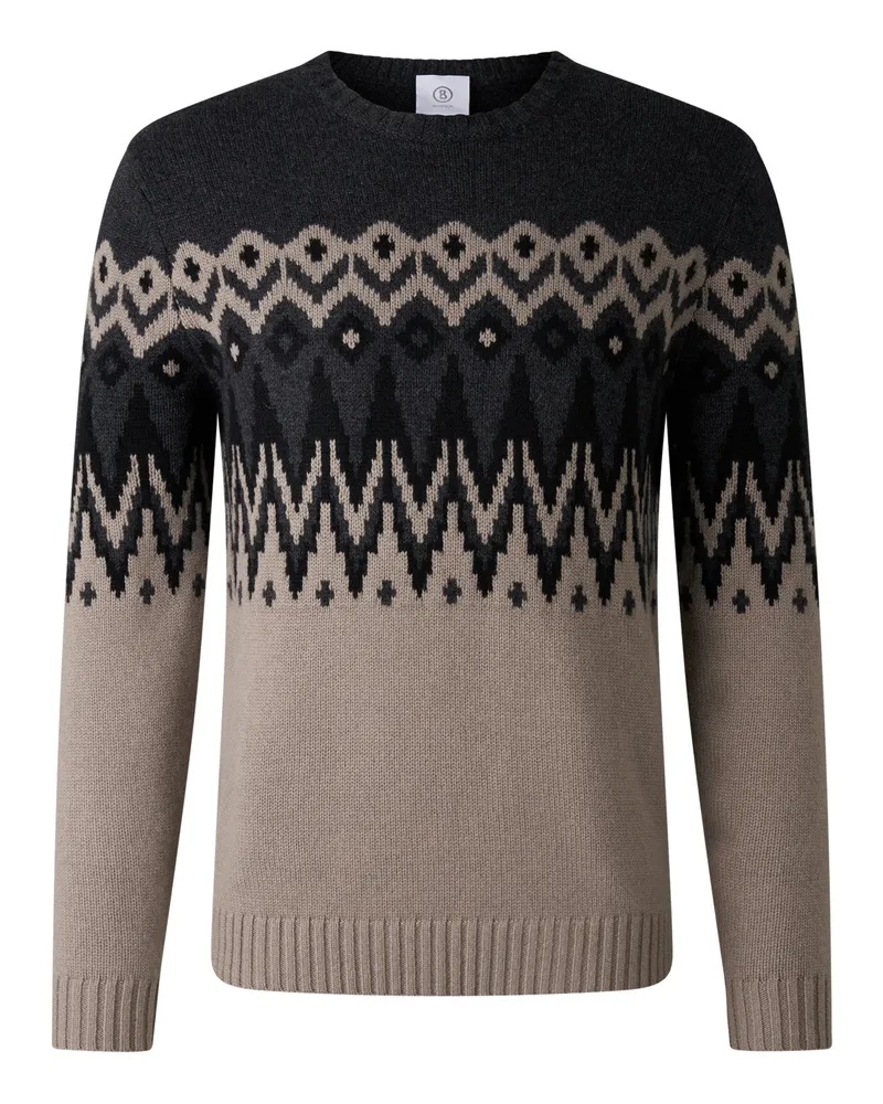 Bogner Norweger-Pullover Ron für Herren - Taupe/Anthrazit Taupe