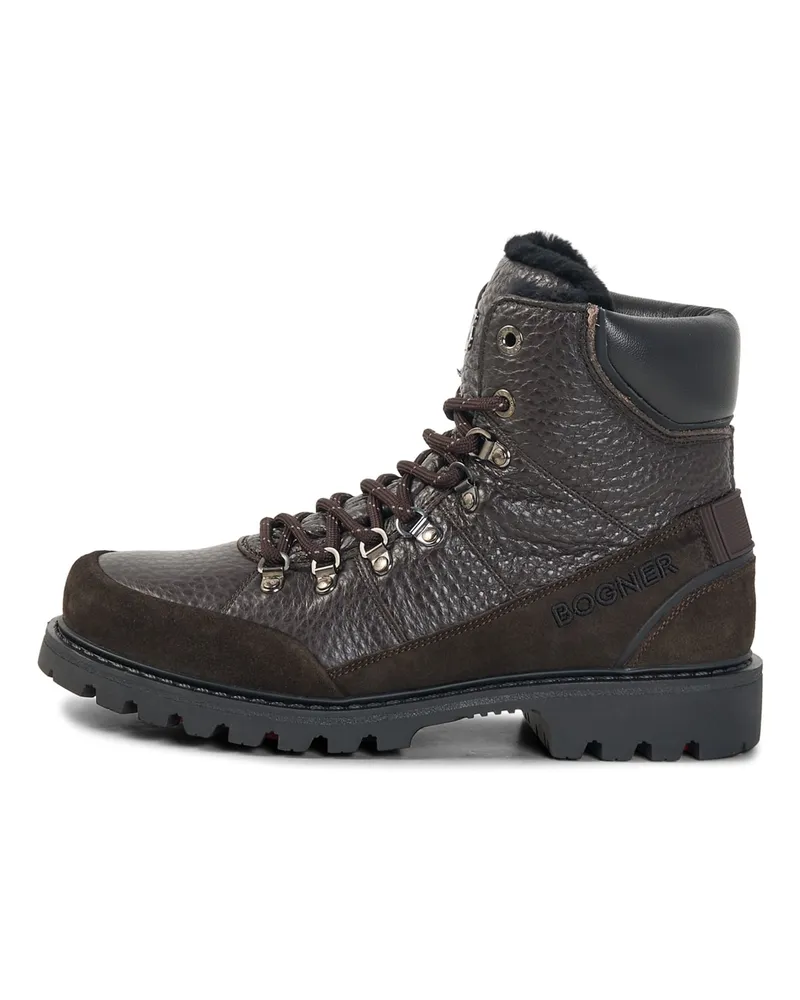 Bogner Schnürboots Helsinki mit Spikes für Herren - Dunkelbraun Dunkelbraun