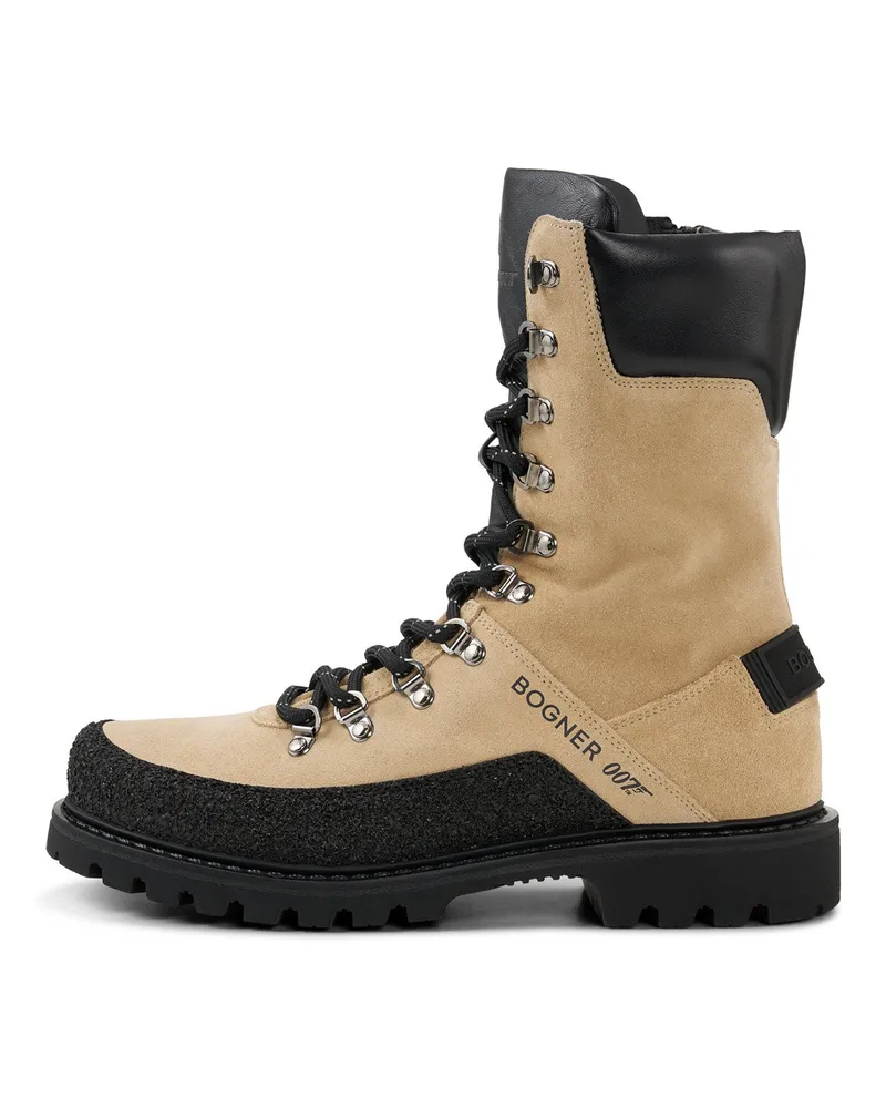 Bogner Schnürboots Helsinki 007 mit Spikes für Herren - Beige/Schwarz Beige