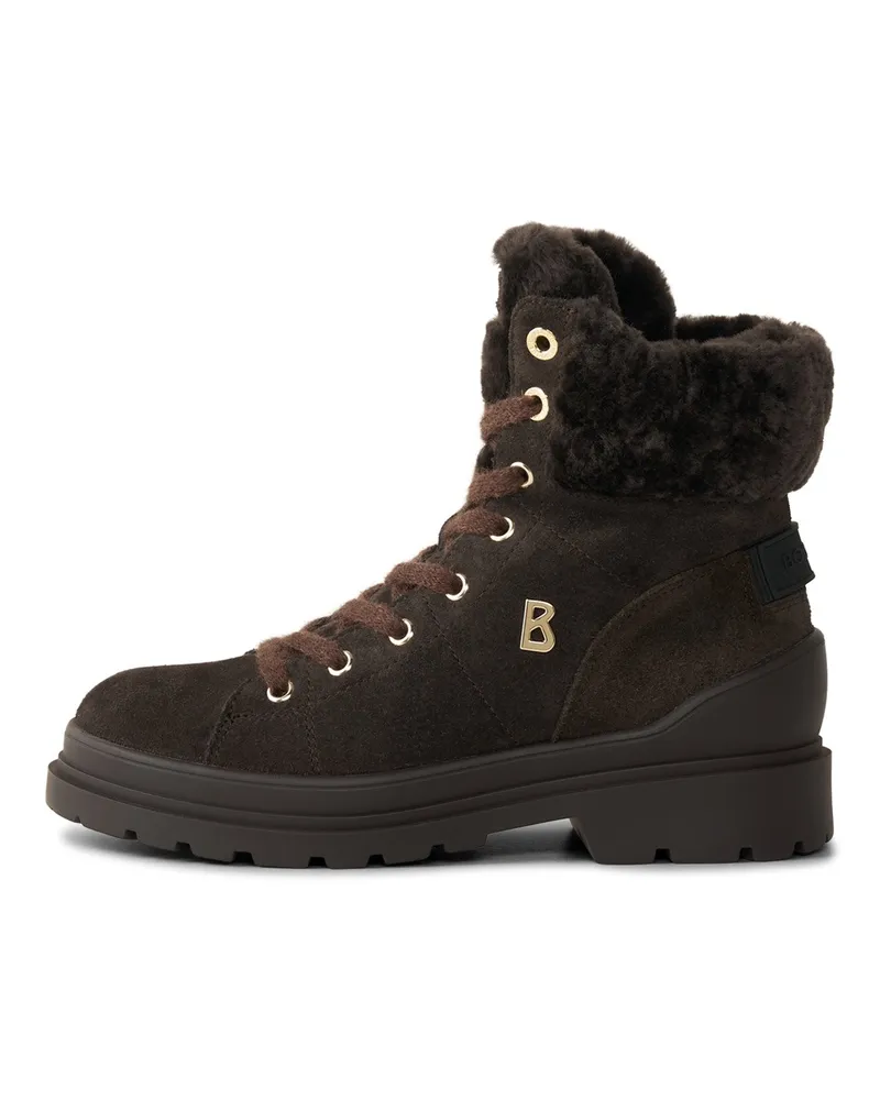 Bogner Schnürboots St. Moritz mit Spikes für Damen - Chocolate Chocolate