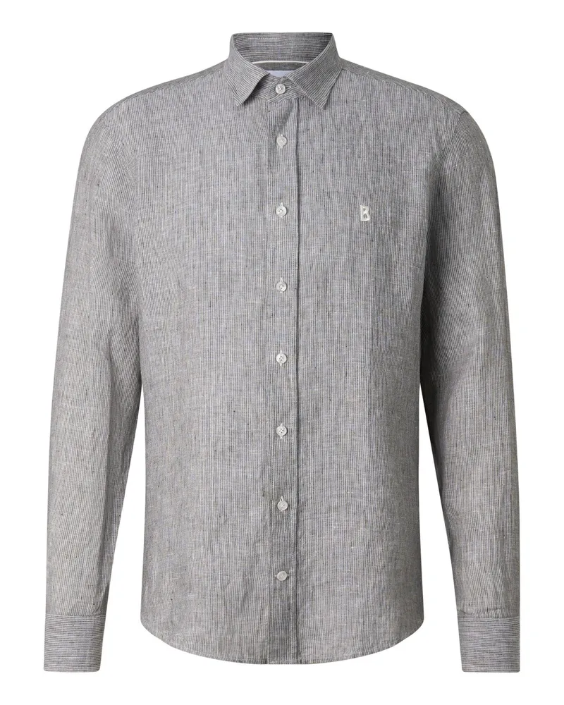 Bogner Leinen-Hemd Timi für Herren - Oliv-Grün/Weiß Oliv-grün