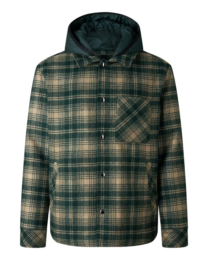 Bogner Flanell-Overshirt Larry für Herren - Dunkelgrün/Beige Dunkelgrün