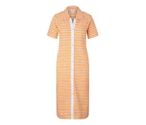 Hemdblusen-Kleid Ann für Damen - Orange/Weiß