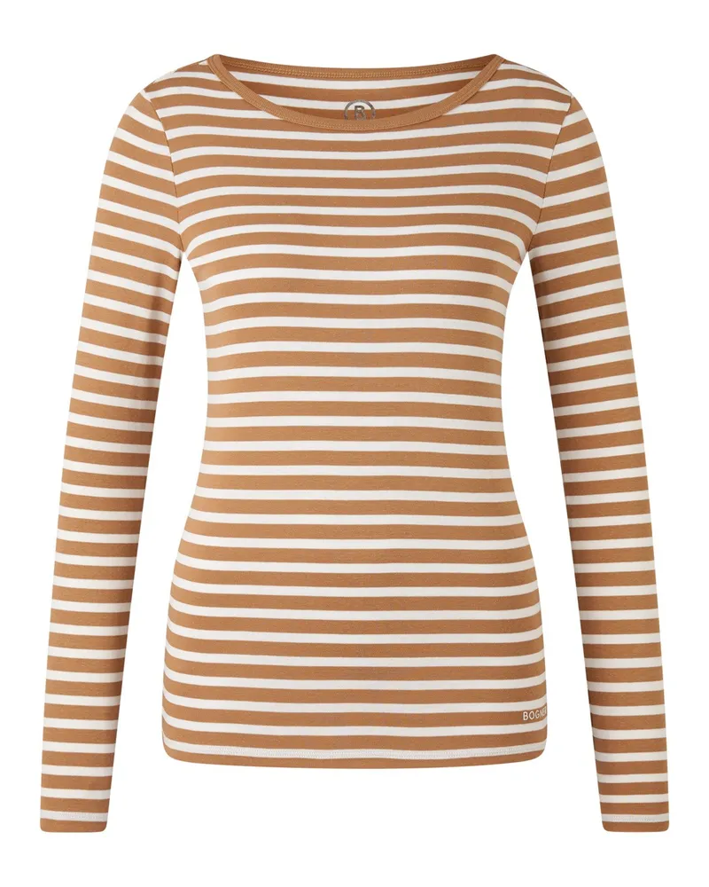 Bogner Longsleeve Louna für Damen - Camel/Weiß Camel