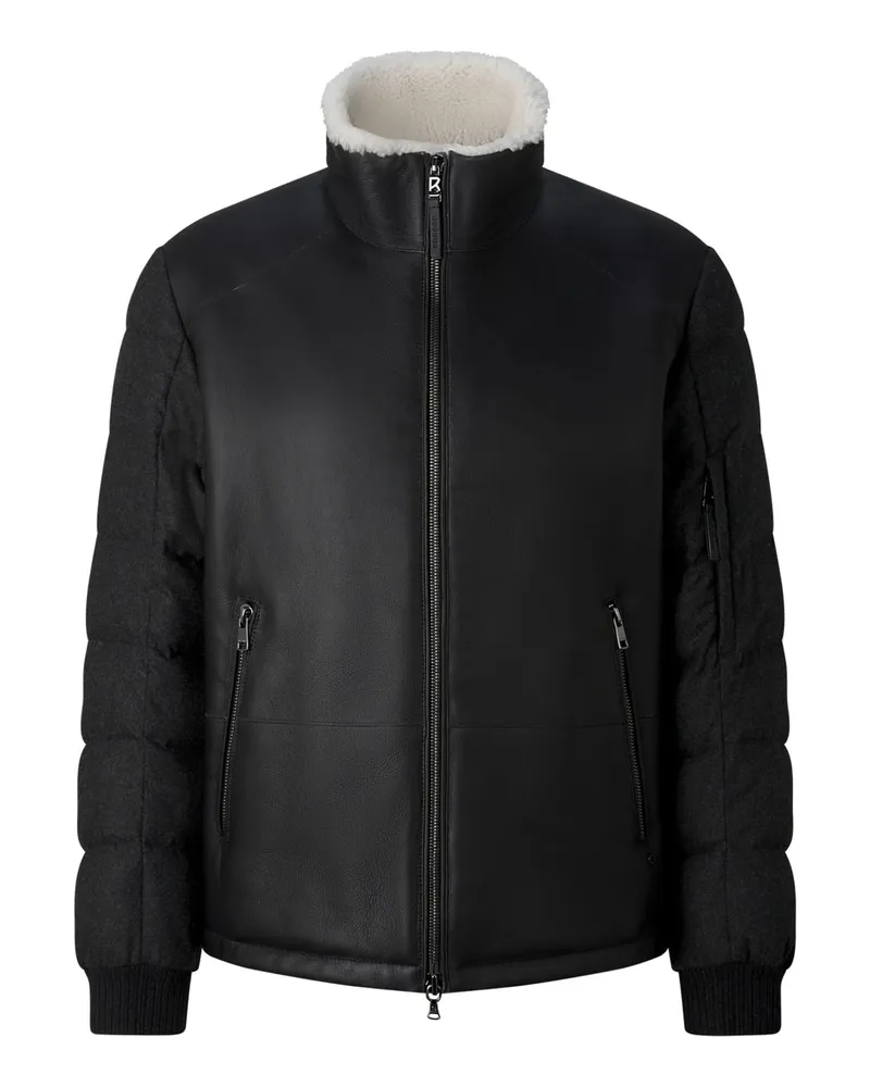 Bogner Leder-Steppjacke Aleco für Herren - Schwarz Schwarz