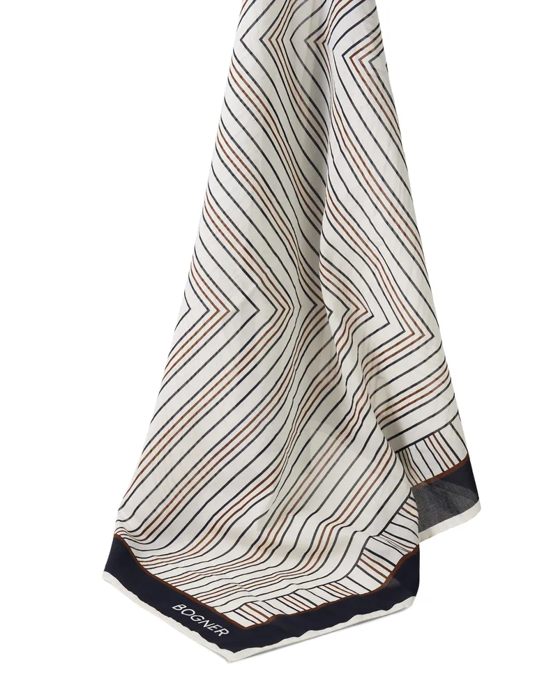 Bogner Baumwoll-Tuch Misuri für Damen - Off-White/Navy-Blau Off-white