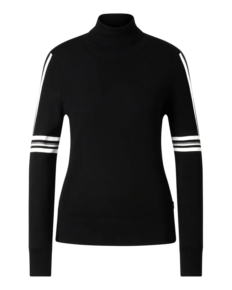 Bogner Schurwoll-Pullover Louise für Damen - Schwarz/Weiß Schwarz